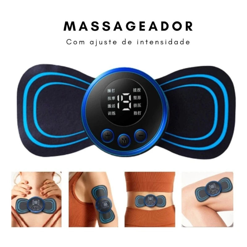 Mini massageador elétrico portátil de estimulação de pescoço EMS para alívio da dor muscular cervical