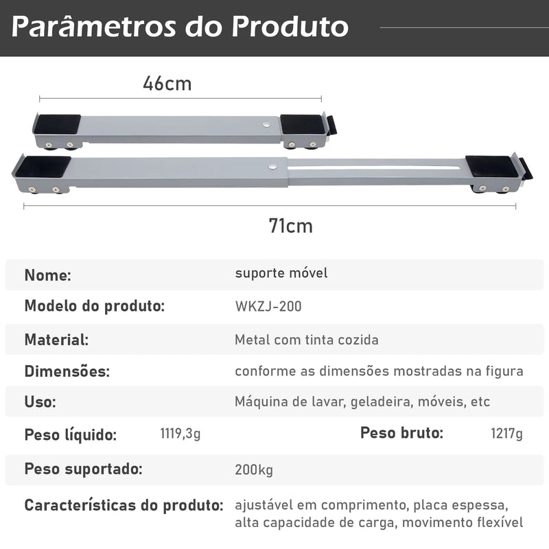 Suporte para geladeira, suporte para carrinho base C - Tudoonline